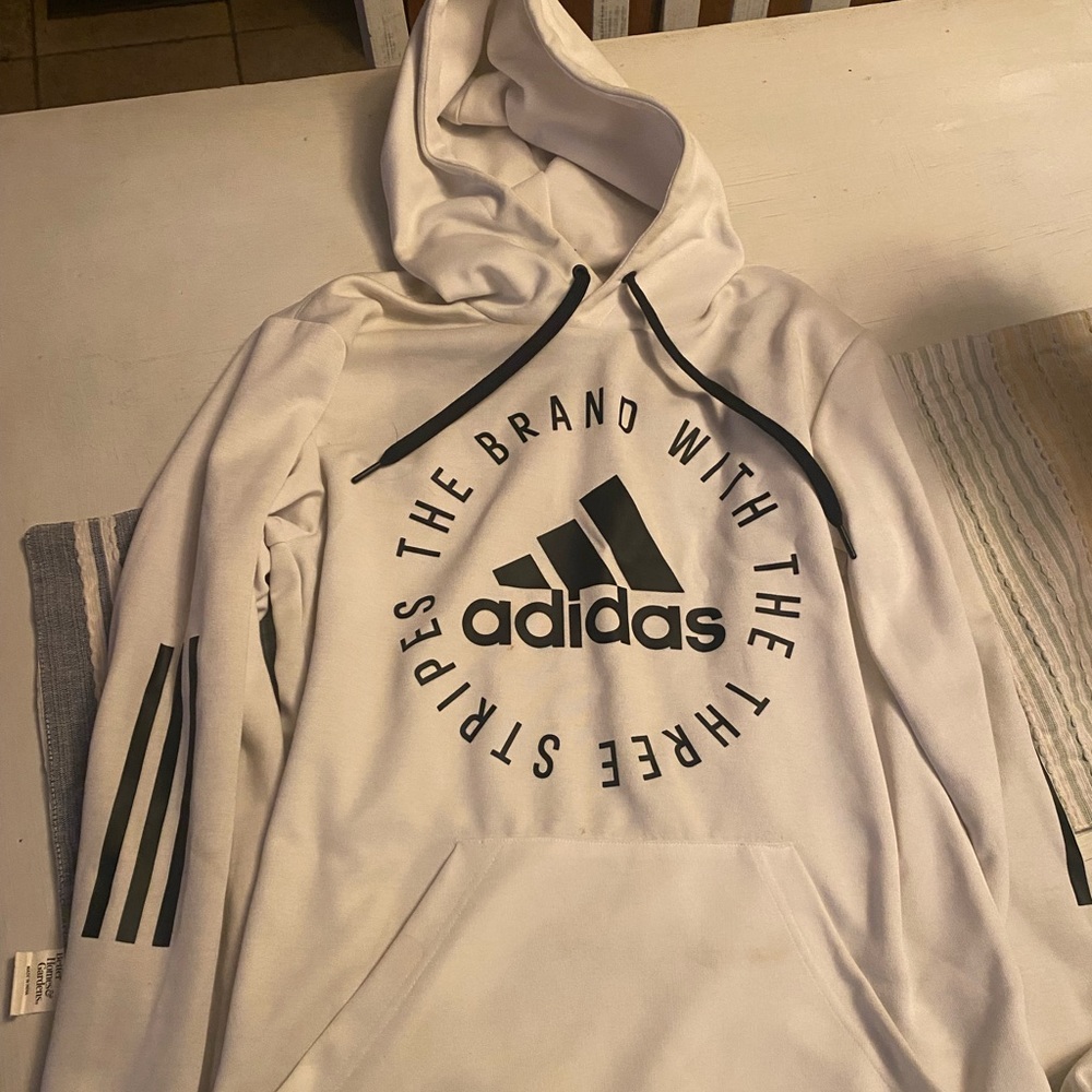 Adidas - dri-fit material- hoodie - white - EXCELLENT condition